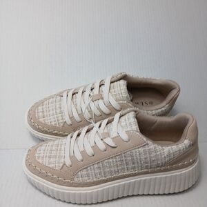 Serra Beige and Cream Ladies Platform  Sneakers Size 9